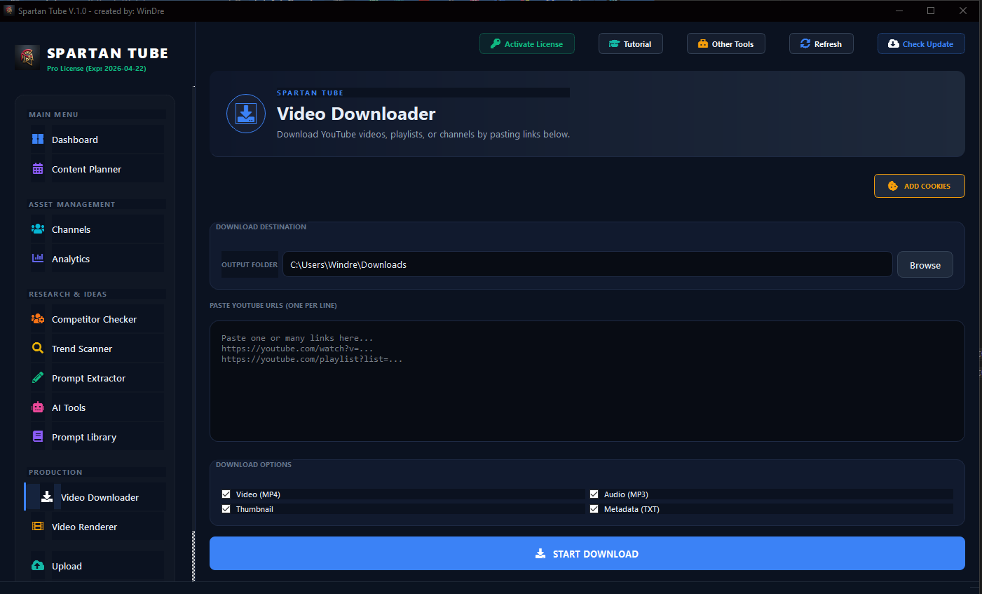 Video Downloader Spartan Tube