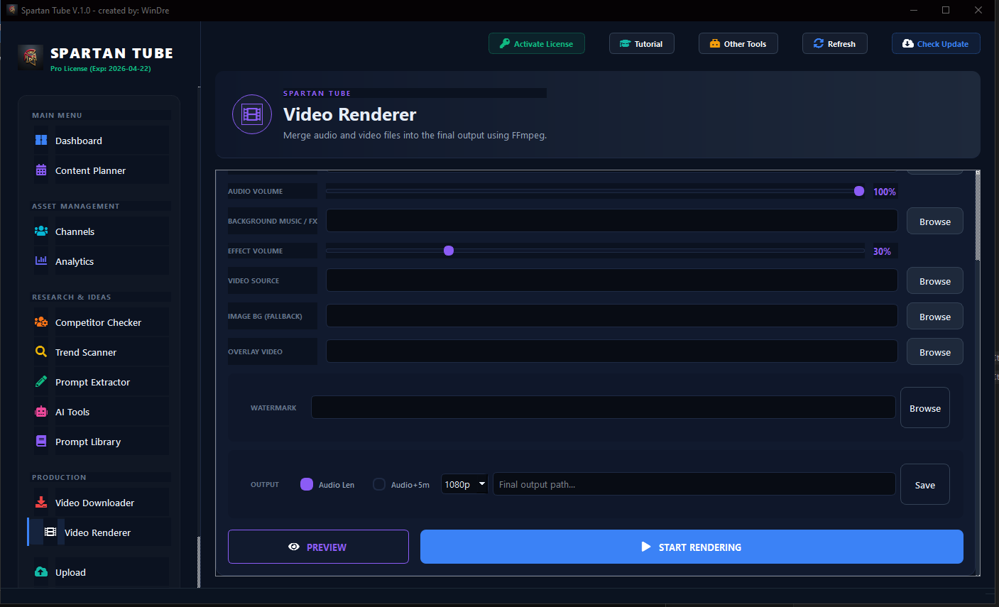 Video Renderer Spartan Tube