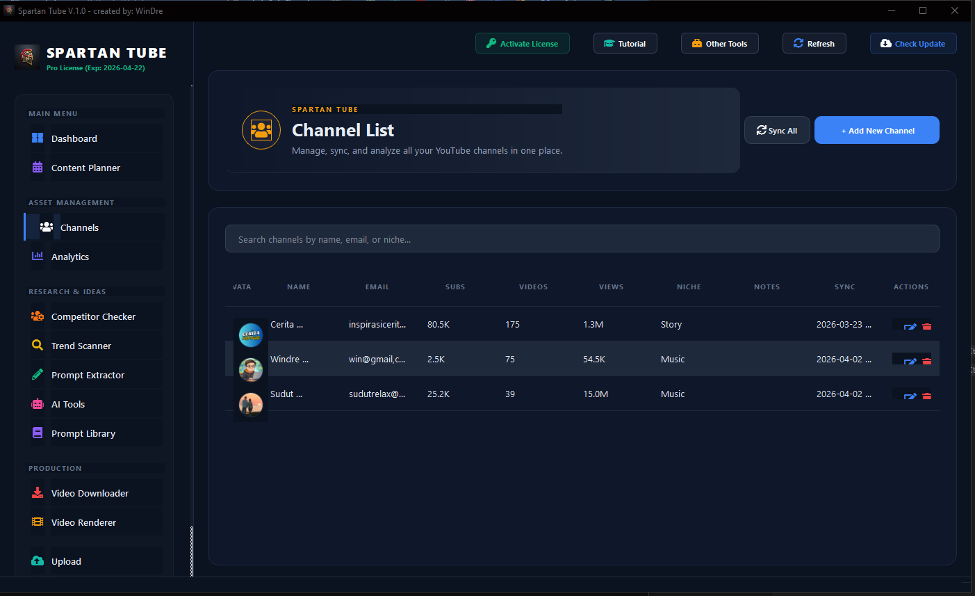 Channel Manager Spartan Tube