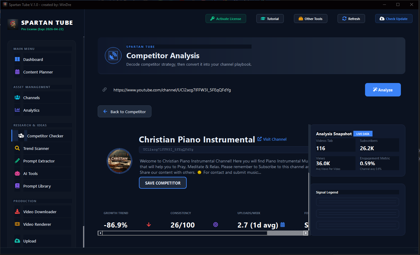 Competitor Checker Spartan Tube